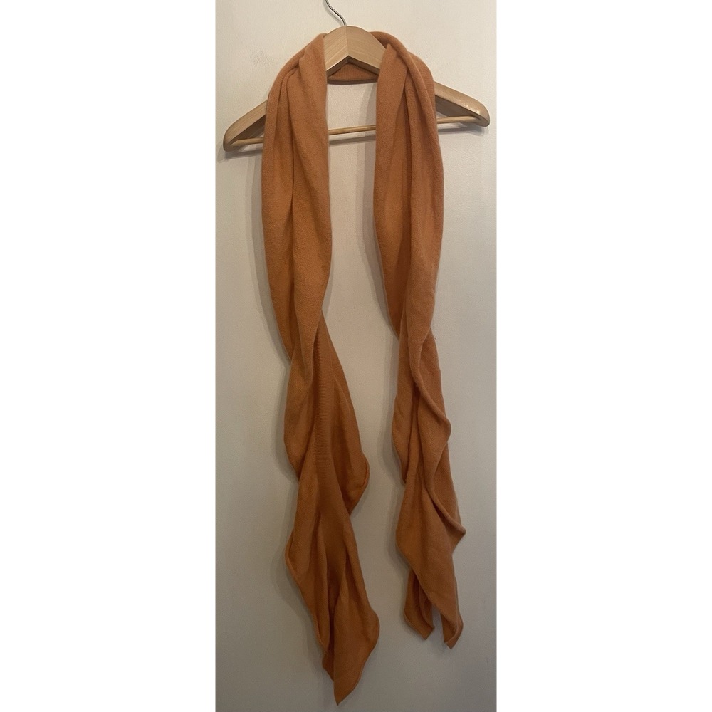 Pure‎ Cashmere Women's Orange Ruffle Scarf 100% Cashmere